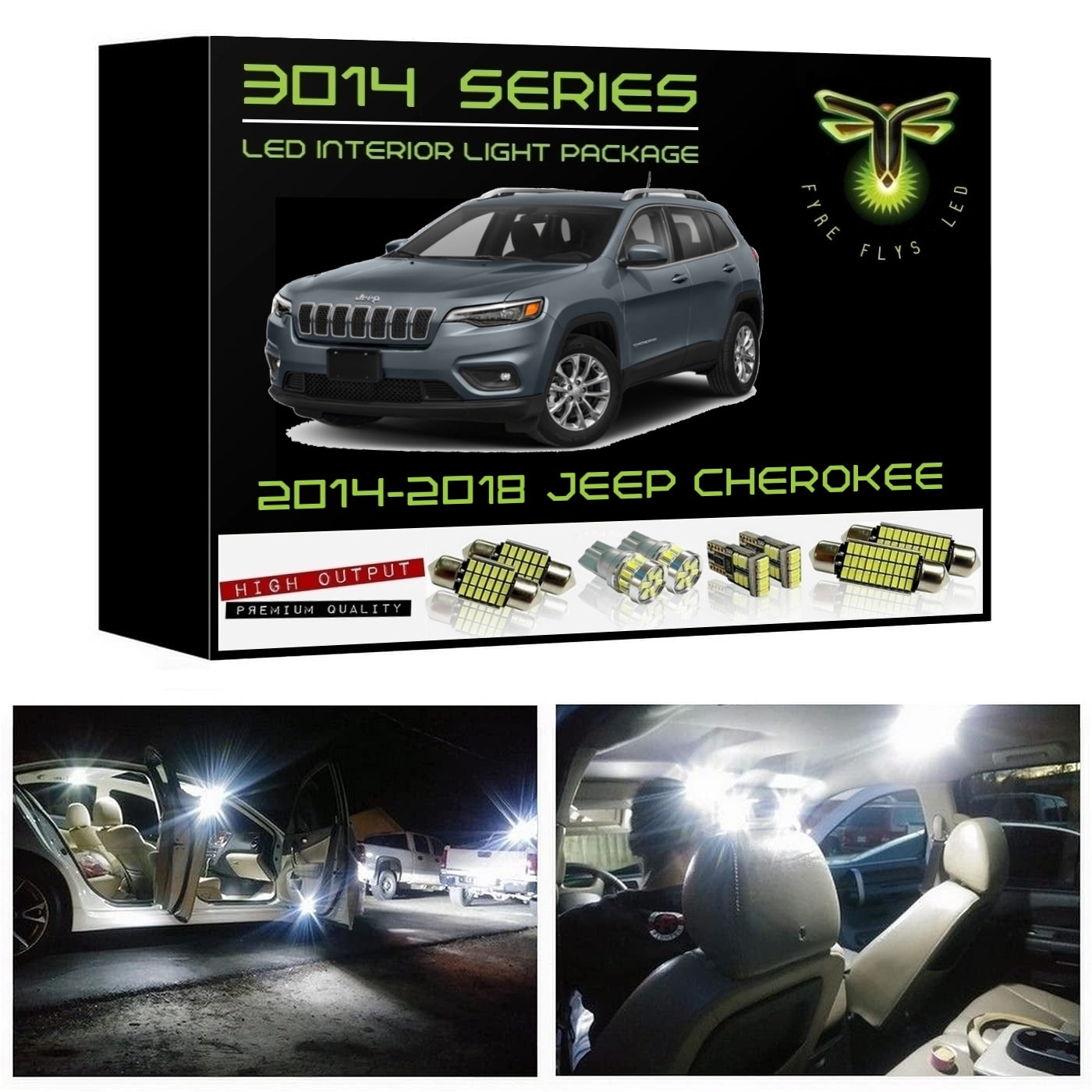 2014-2018 Jeep Cherokee Ultra Bright 3014 Series LED interior light kit