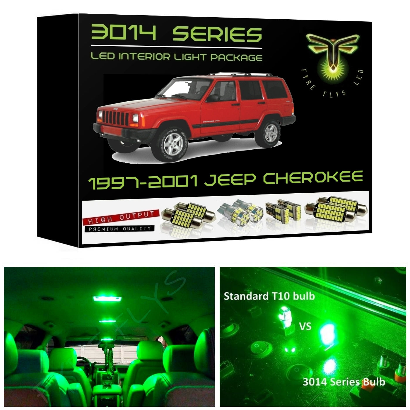 1997-2001 Jeep Cherokee XJ Super Bright 3014 Series LED interior light kit