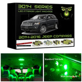 2014-2016 Jeep Compass Ultra Bright 3014 Series LED interior light kit