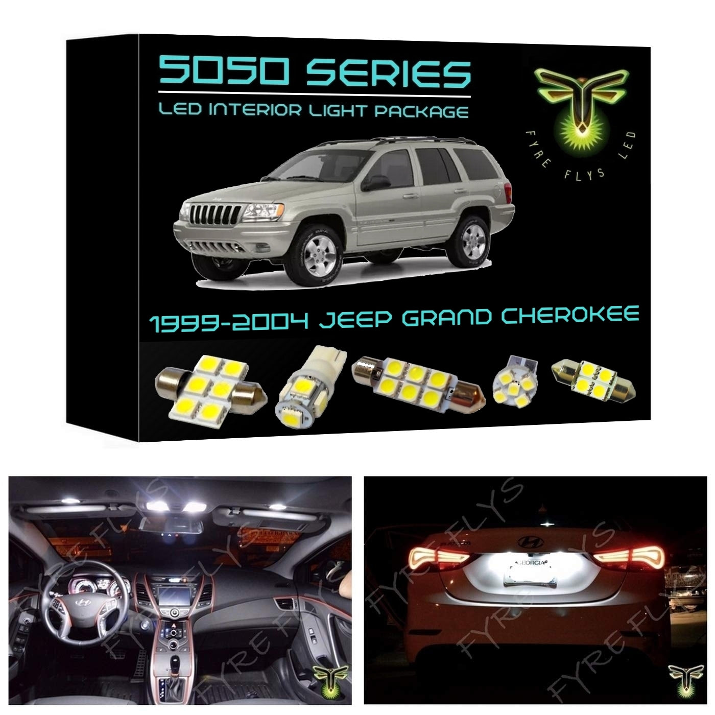 Complete LED interior light kit for 1999-2004 Jeep Grand Cherokee