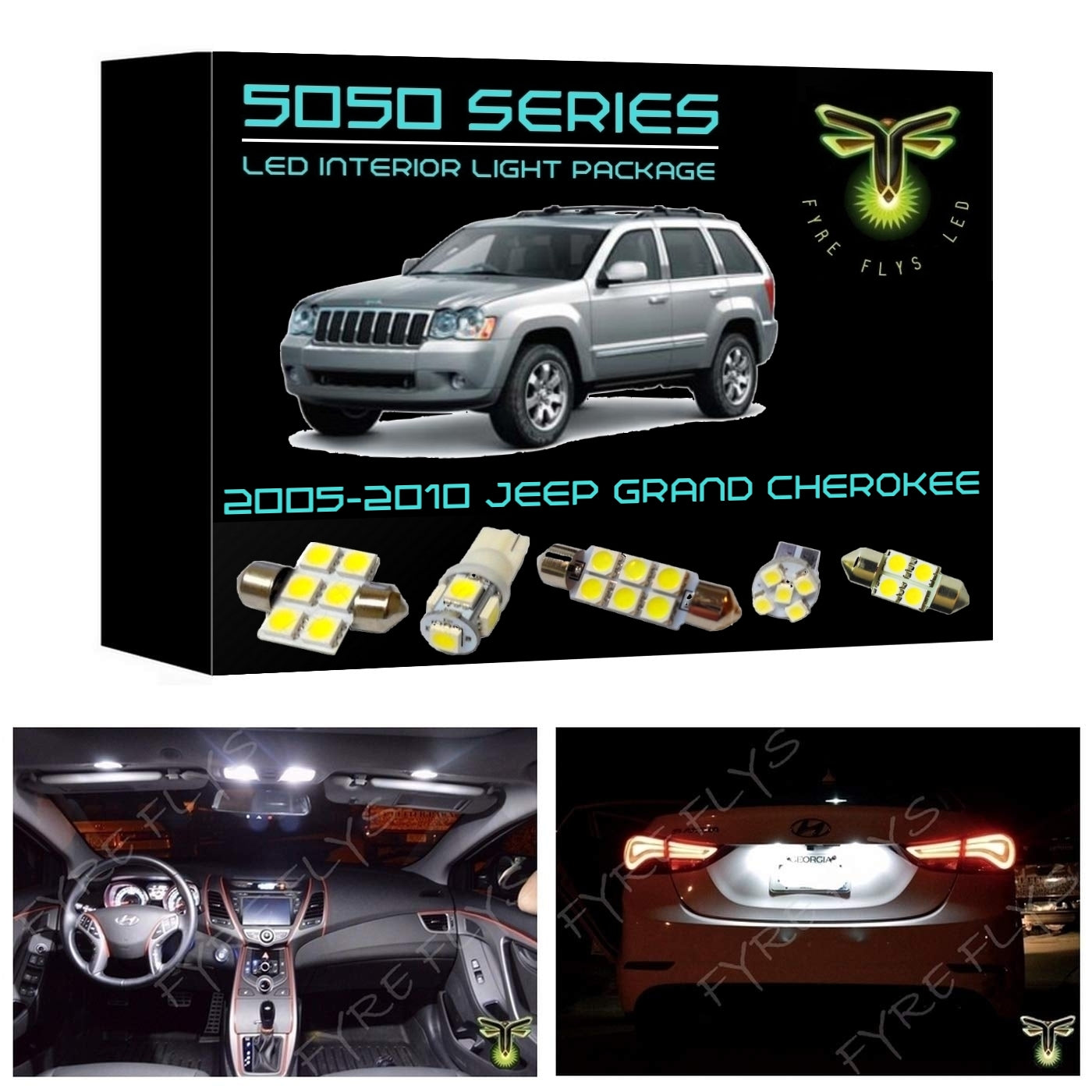 2005-2010 Jeep Grand Cherokee LED interior light kit 5050 Series