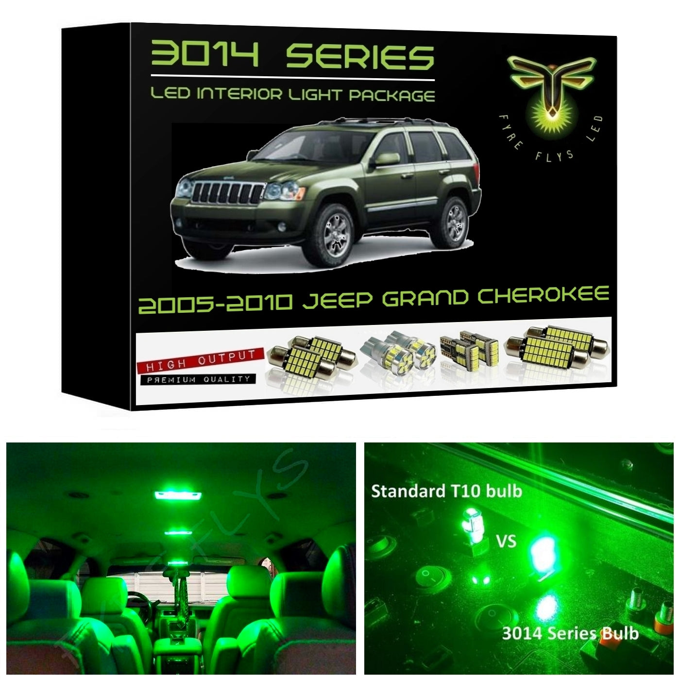 2005-2010 Jeep Grand Cherokee Super Bright 3014 Series LED interior light kit