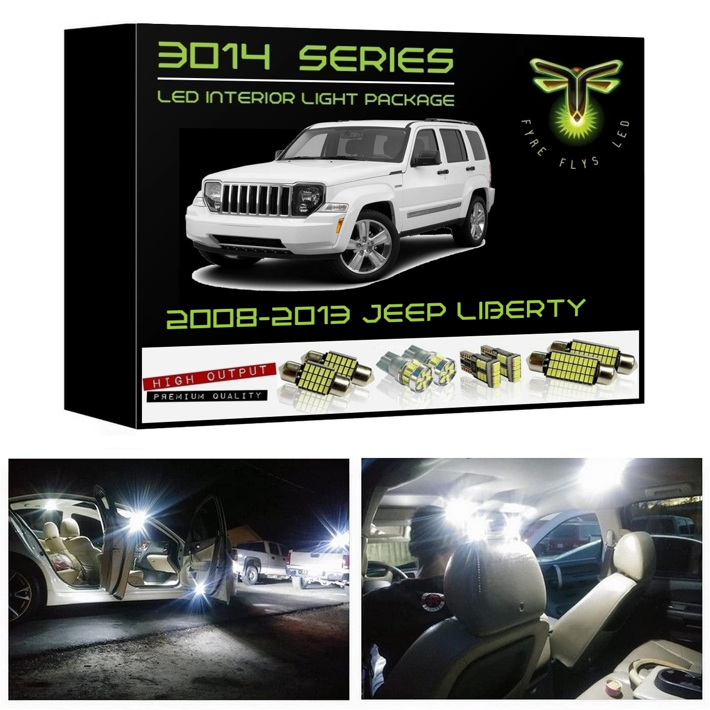 2008-2013 Jeep Liberty Super Bright 3014 Series LED interior light kit