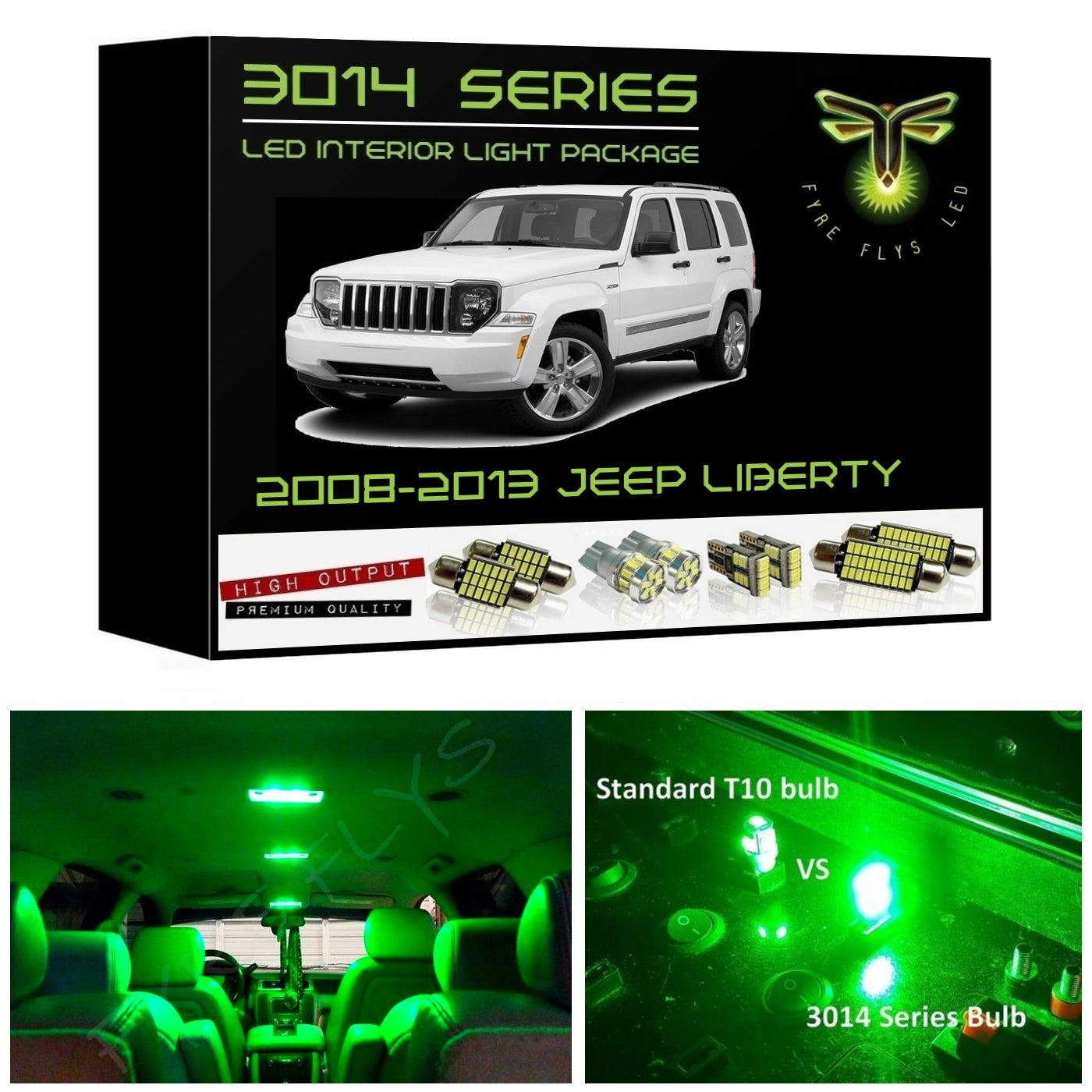 2008-2013 Jeep Liberty Super Bright 3014 Series LED interior light kit