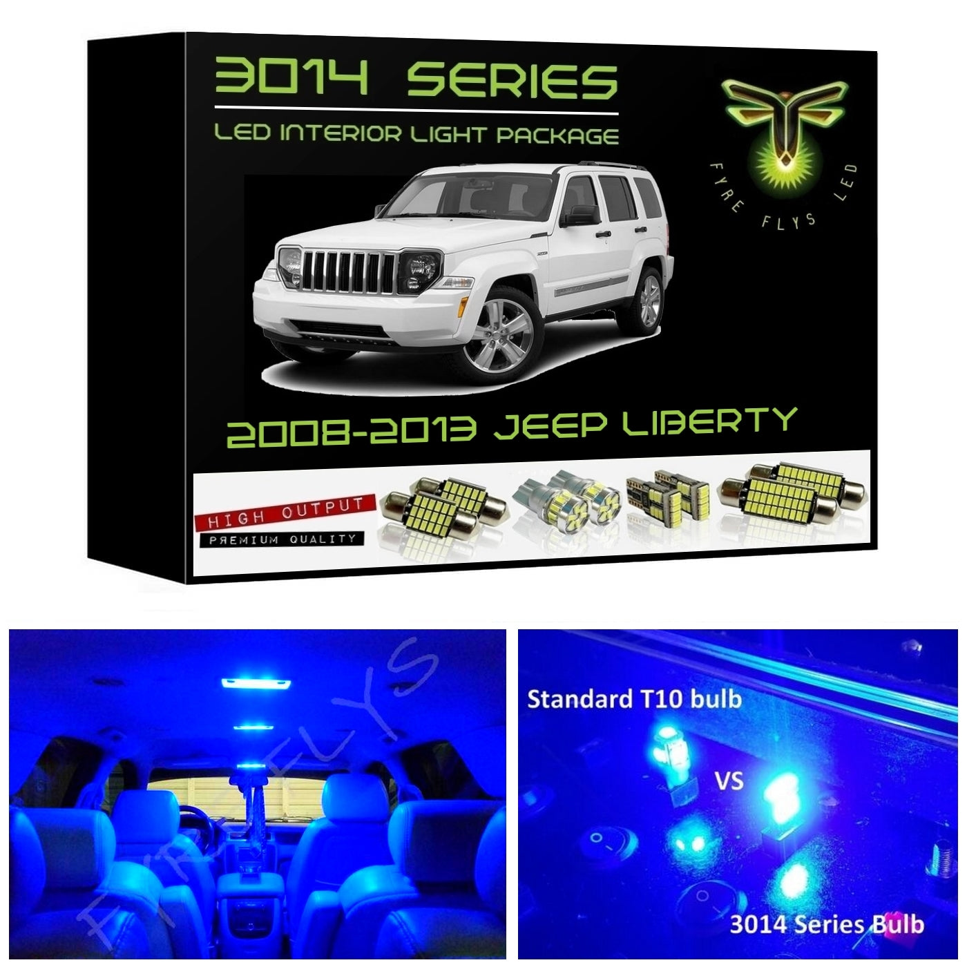 2008-2013 Jeep Liberty Super Bright 3014 Series LED interior light kit