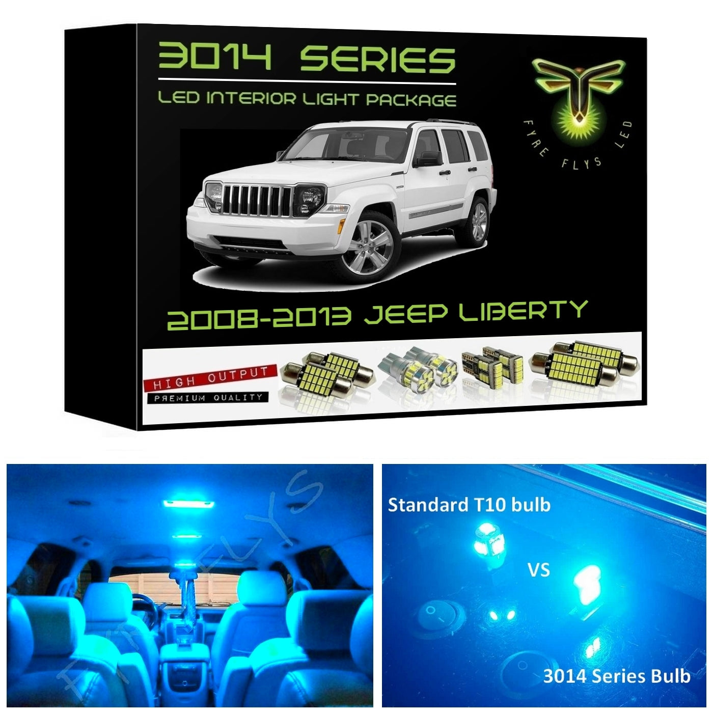 2008-2013 Jeep Liberty Super Bright 3014 Series LED interior light kit