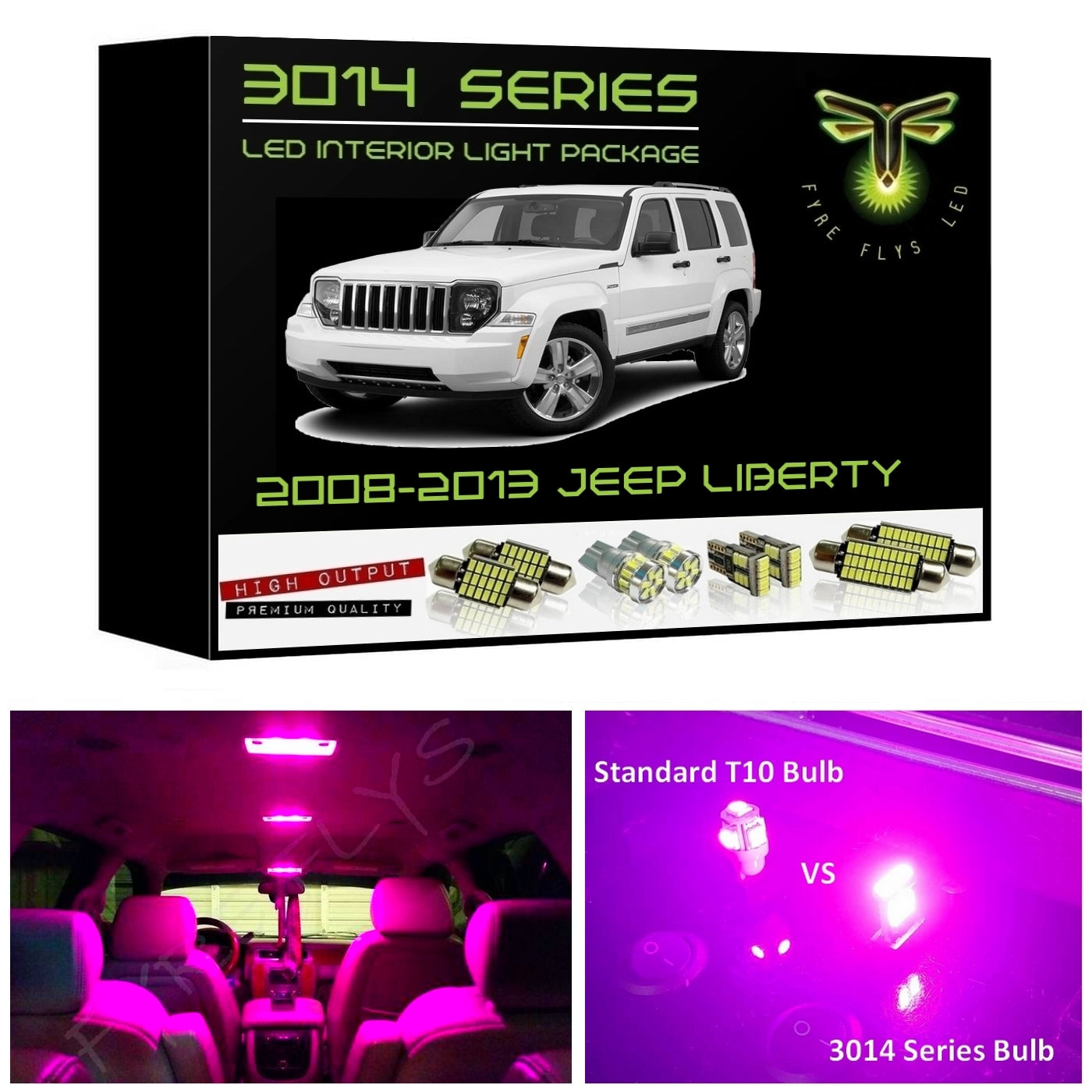 2008-2013 Jeep Liberty Super Bright 3014 Series LED interior light kit