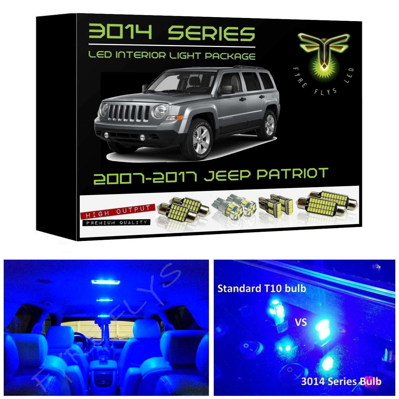 2007-2017 Jeep Patriot Ultra Bright 3014 Series LED interior light kit
