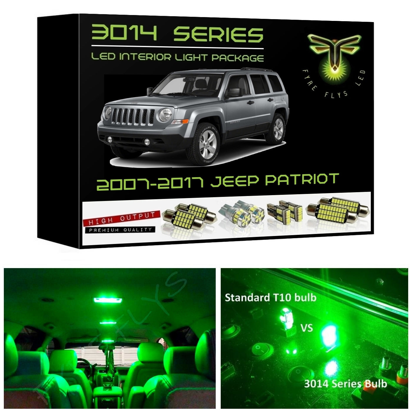 2007-2017 Jeep Patriot Ultra Bright 3014 Series LED interior light kit