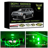2007-2017 Jeep Patriot Ultra Bright 3014 Series LED interior light kit