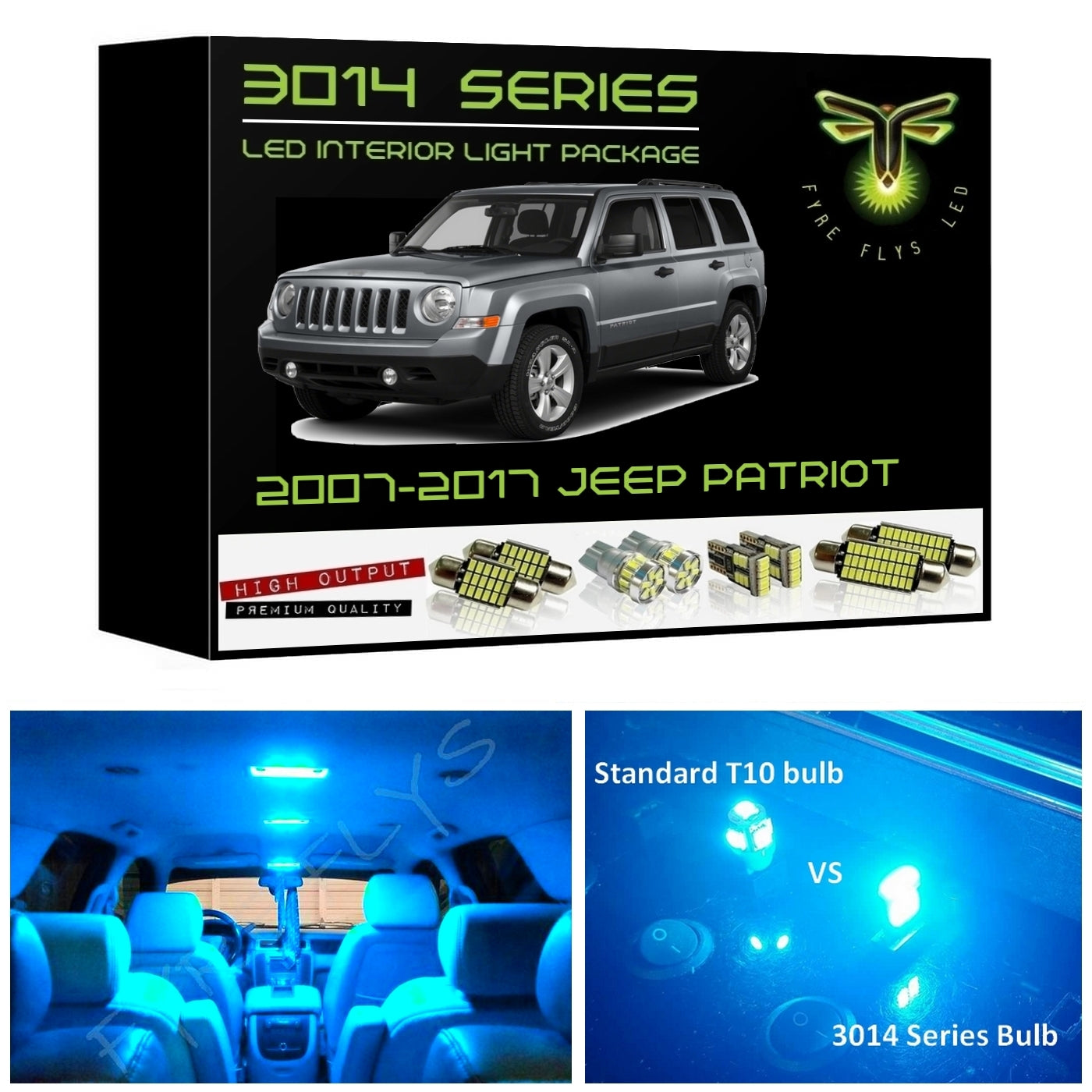 2007-2017 Jeep Patriot Ultra Bright 3014 Series LED interior light kit
