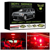 2007-2017 Jeep Patriot Ultra Bright 3014 Series LED interior light kit