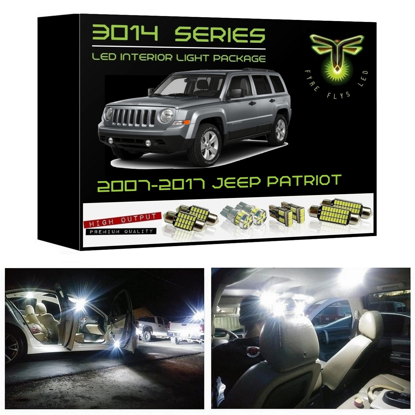 2007-2017 Jeep Patriot Ultra Bright 3014 Series LED interior light kit