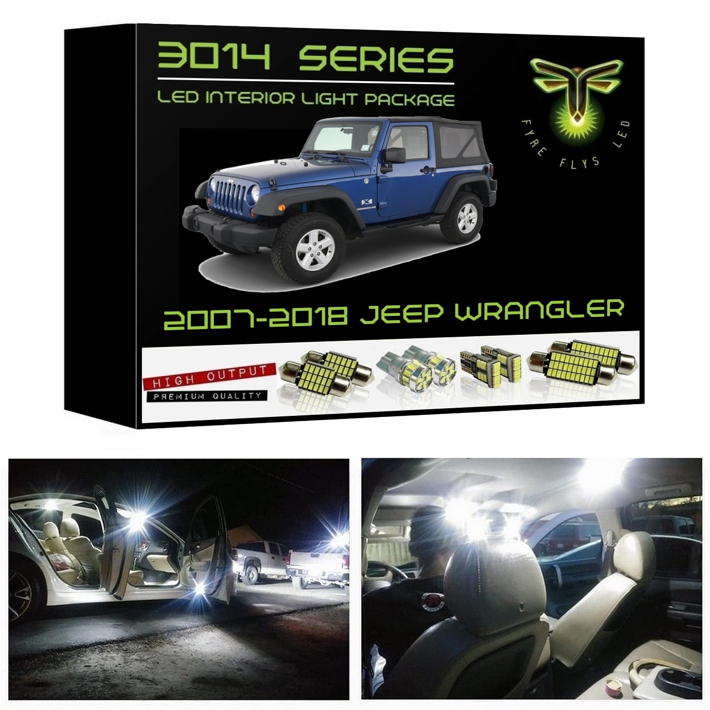 2007-2018 Jeep Wrangler Super Bright LED interior light kit 3014 Series