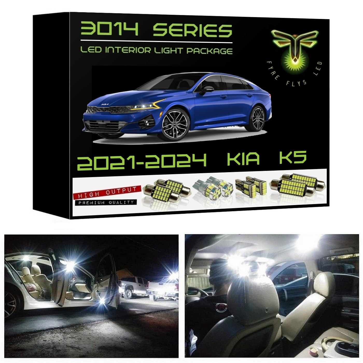 2021-2024 Kia K5 Super Bright 3014 Series LED interior light kit
