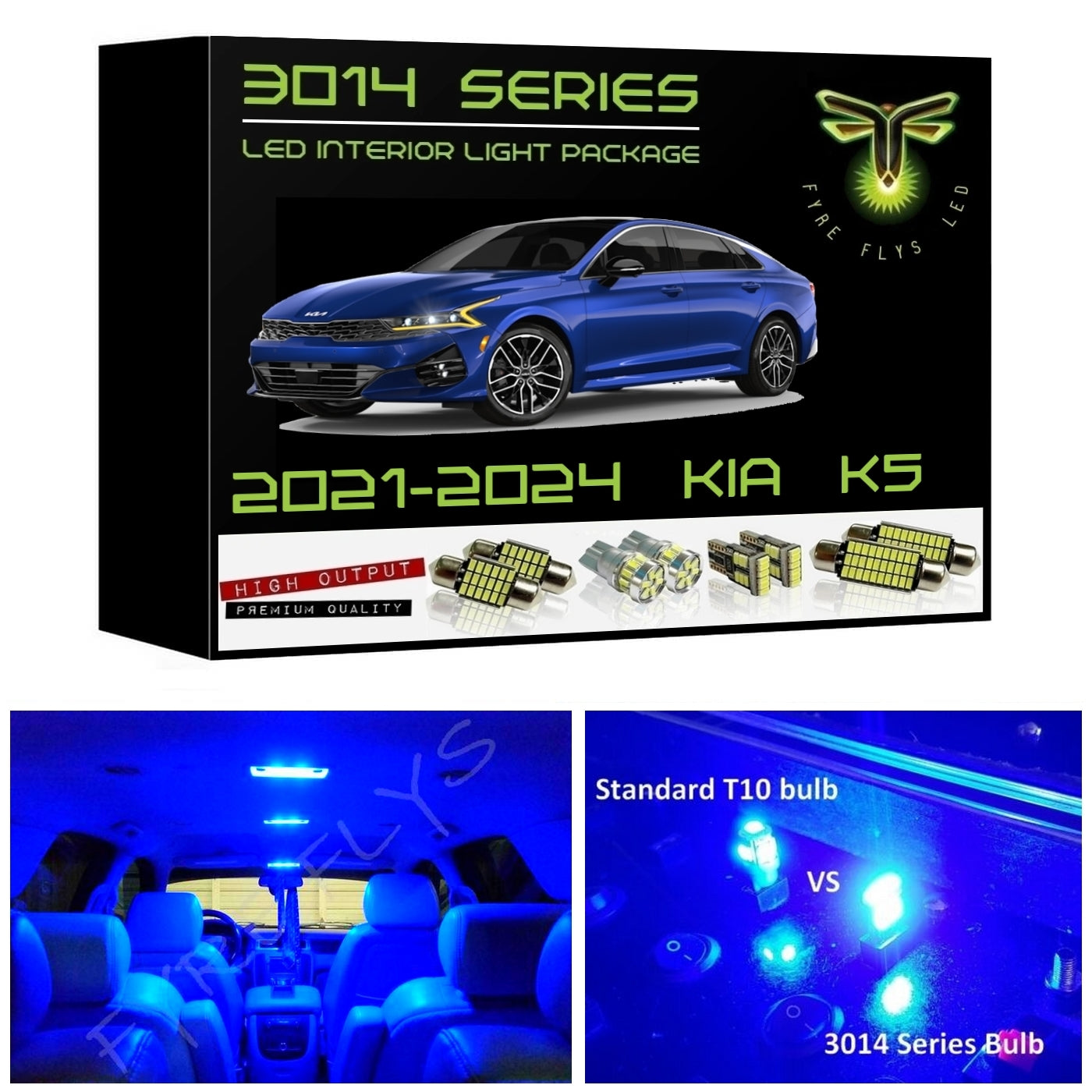 2021-2024 Kia K5 Super Bright 3014 Series LED interior light kit