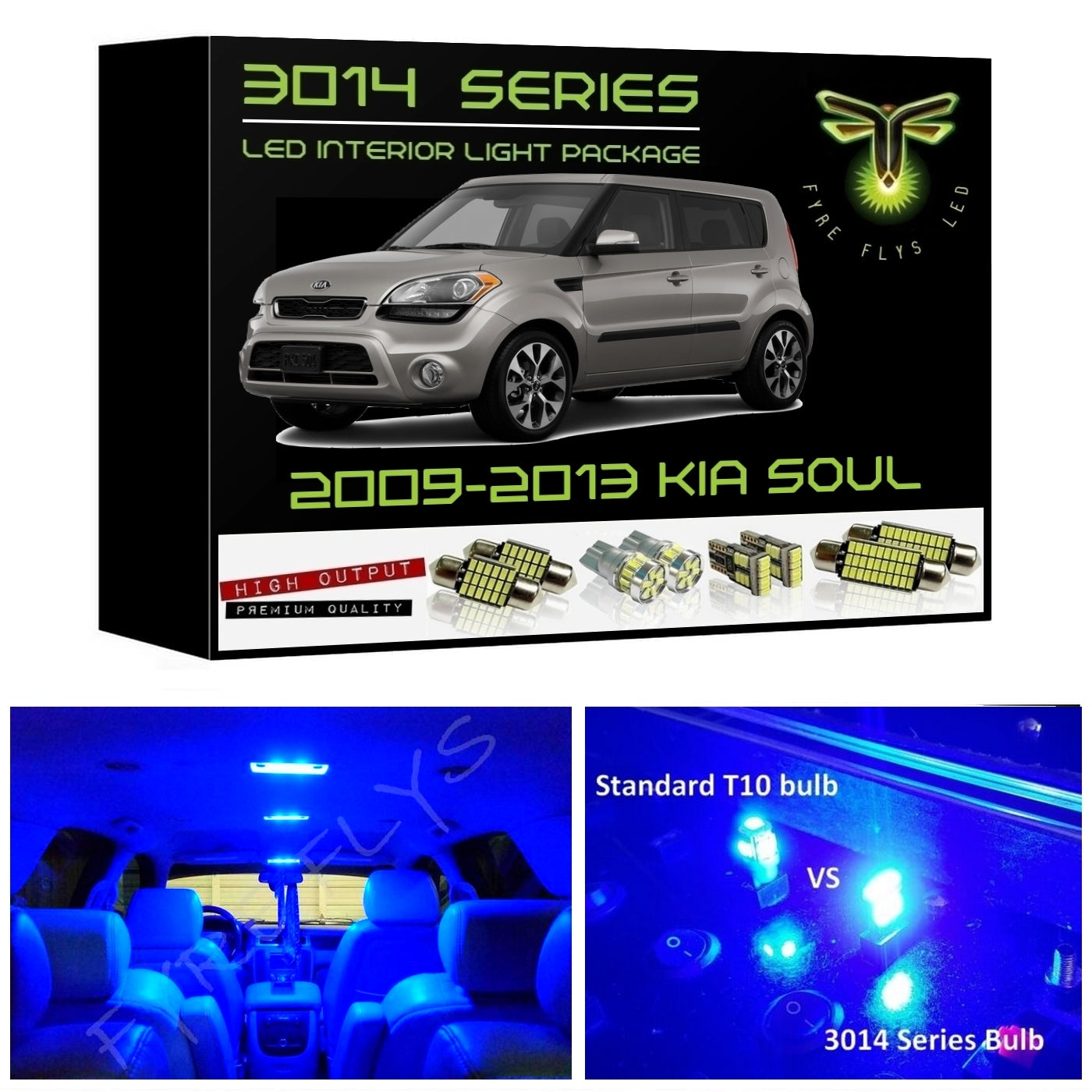 2009-2013 Kia Soul Super Bright 3014 Series LED interior light kit