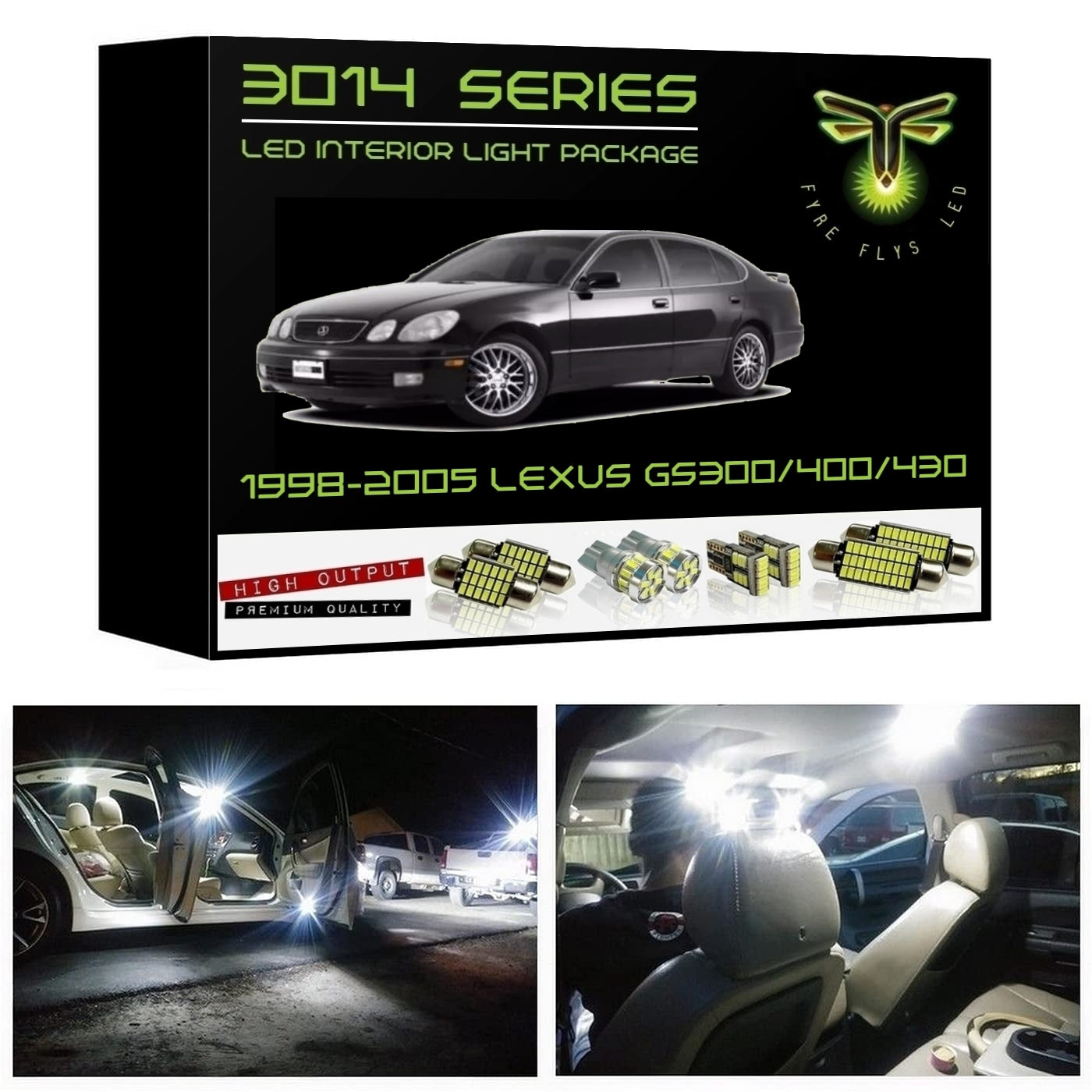 1998-2005 Lexus GS300 GS400 or GS430 3014 Series LED interior light kit