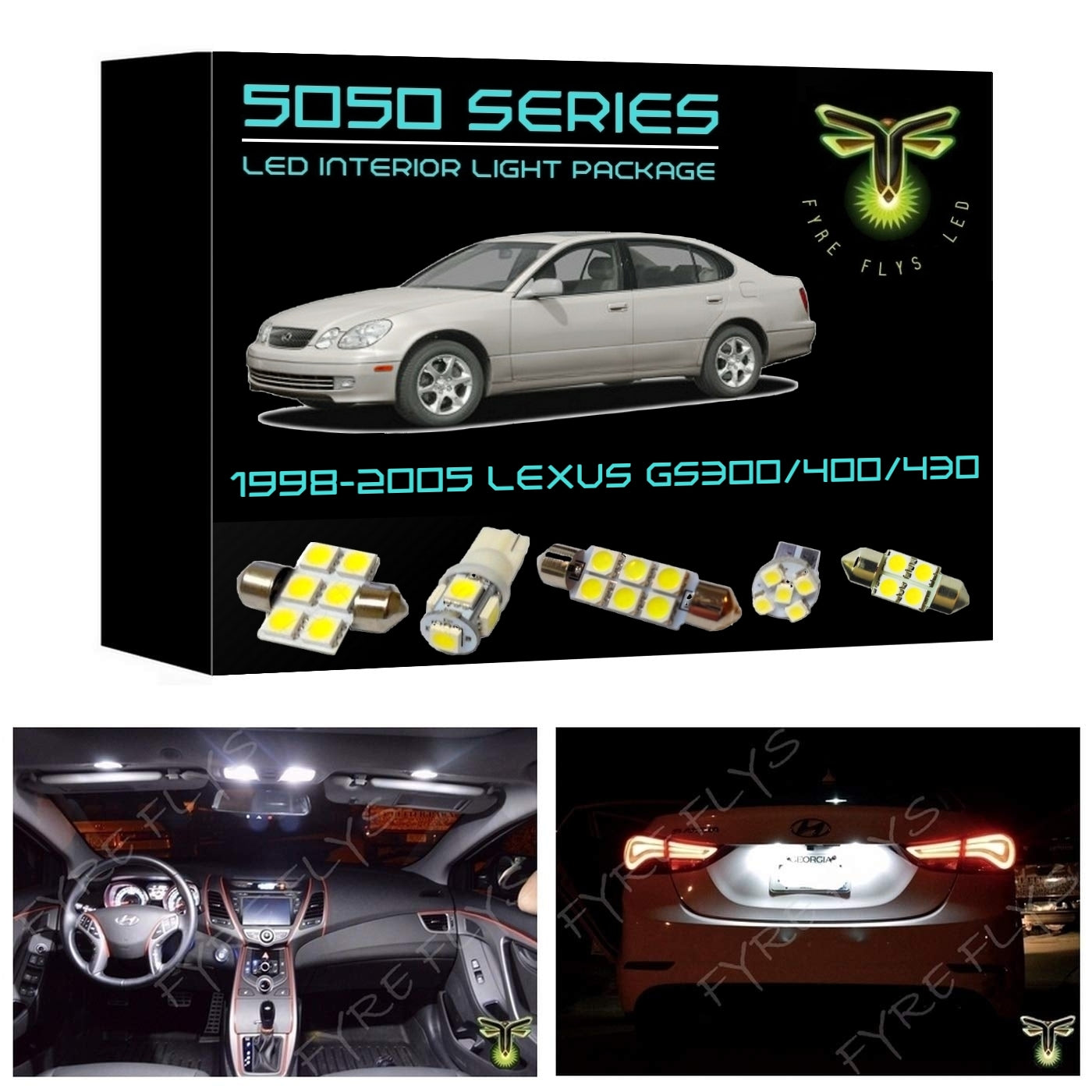 1998-2005 Lexus GS300 GS400 or GS430 LED interior light kit 5050 Series