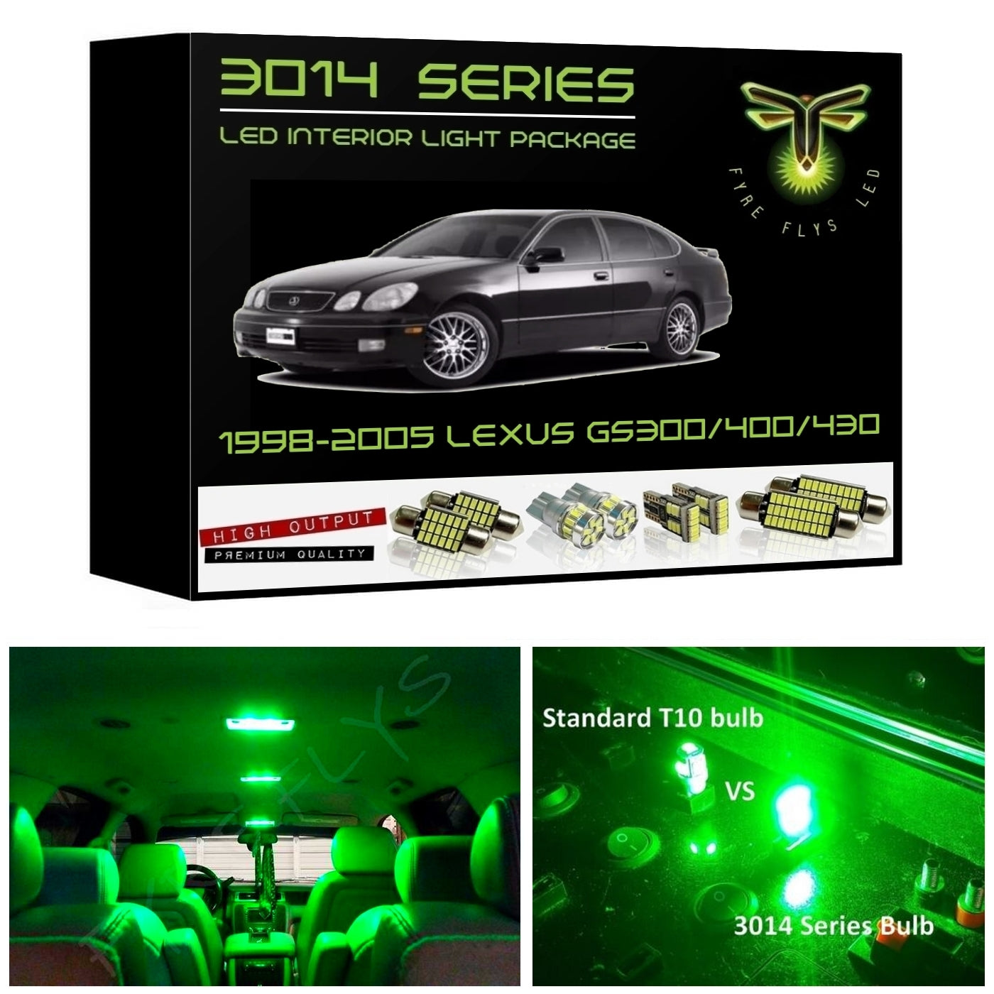 1998-2005 Lexus GS300 GS400 or GS430 3014 Series LED interior light kit