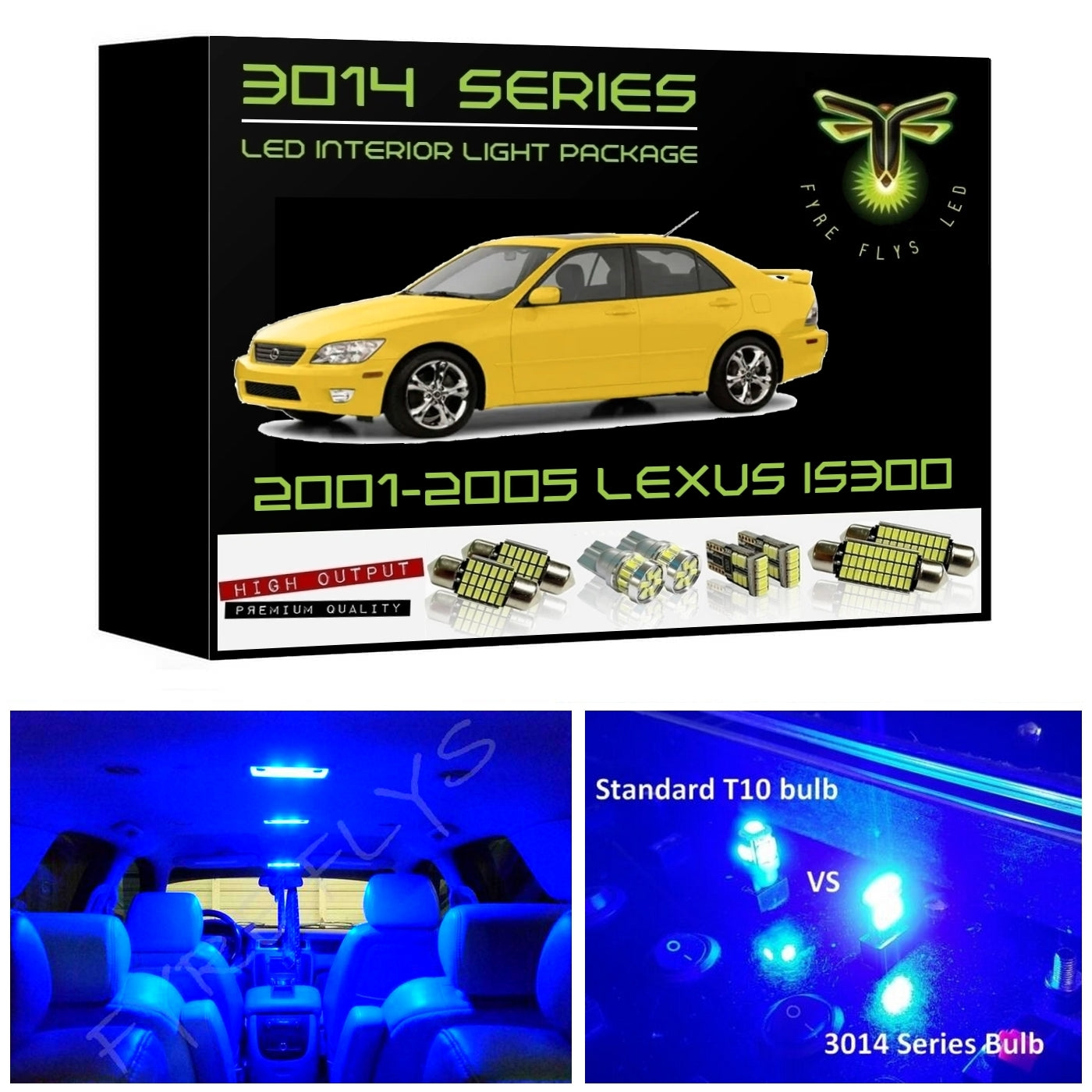 2001-2005 Lexus IS300 Super Bright LED interior light kit 3014 Series