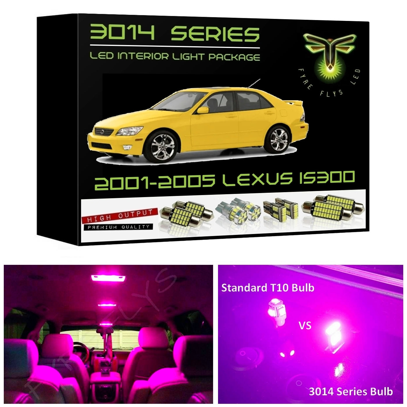 2001-2005 Lexus IS300 Super Bright LED interior light kit 3014 Series