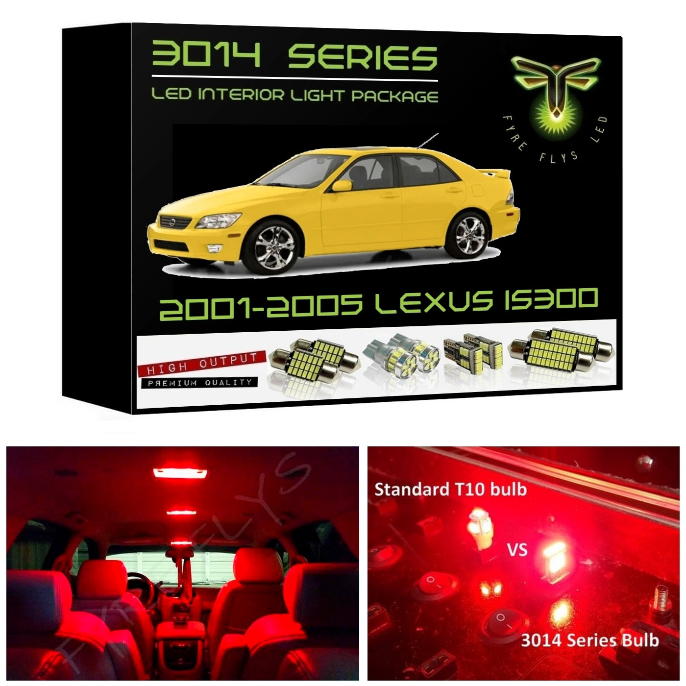 2001-2005 Lexus IS300 Super Bright LED interior light kit 3014 Series