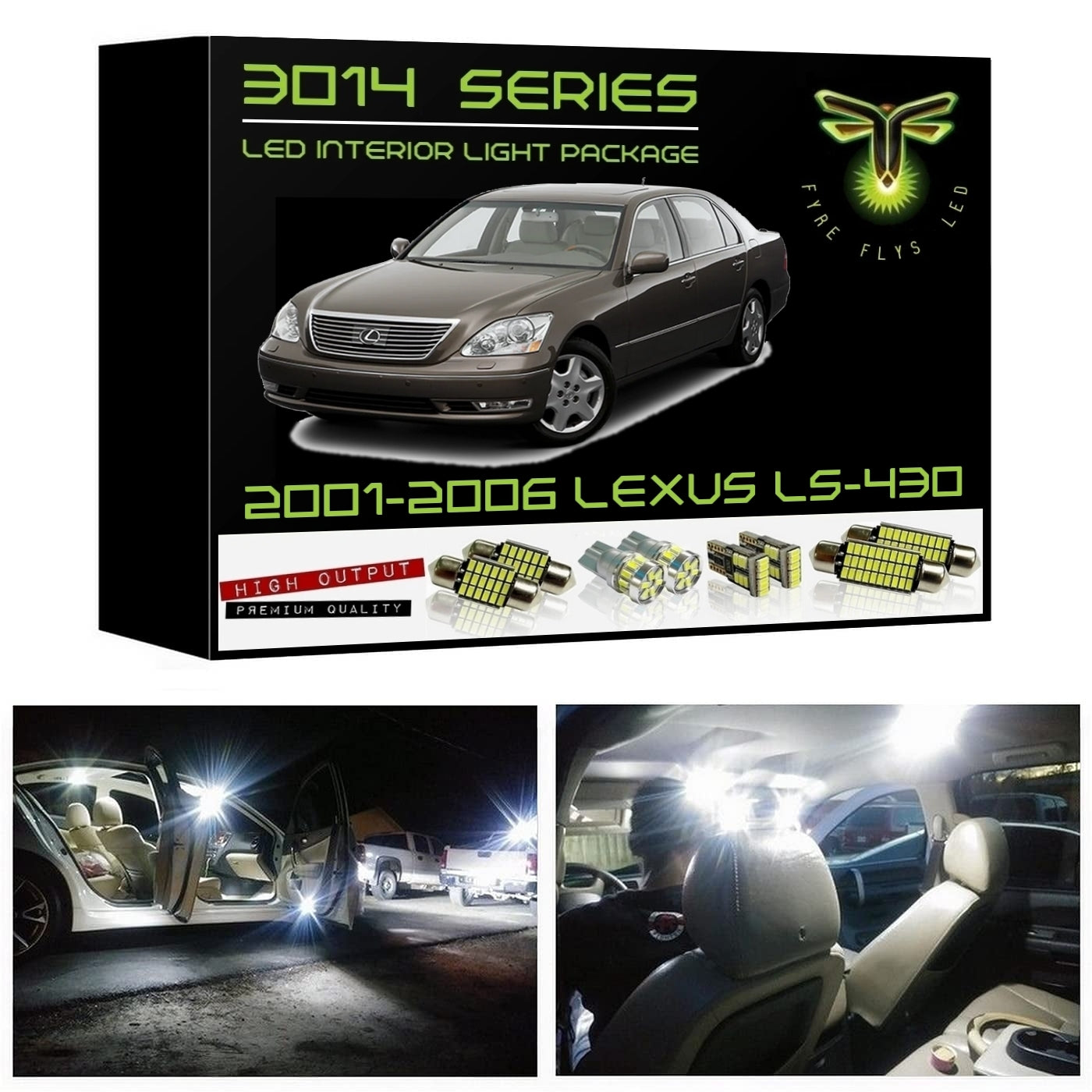2001-2006 Lexus LS-430 Super Bright 3014 Series LED interior light kit