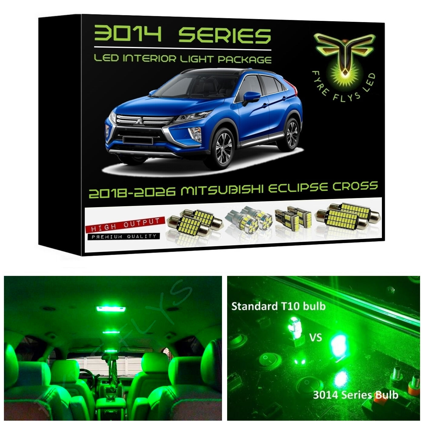2018-2026 Mitsubishi Eclipse Cross Super Bright 3014 Series LED interior light kit