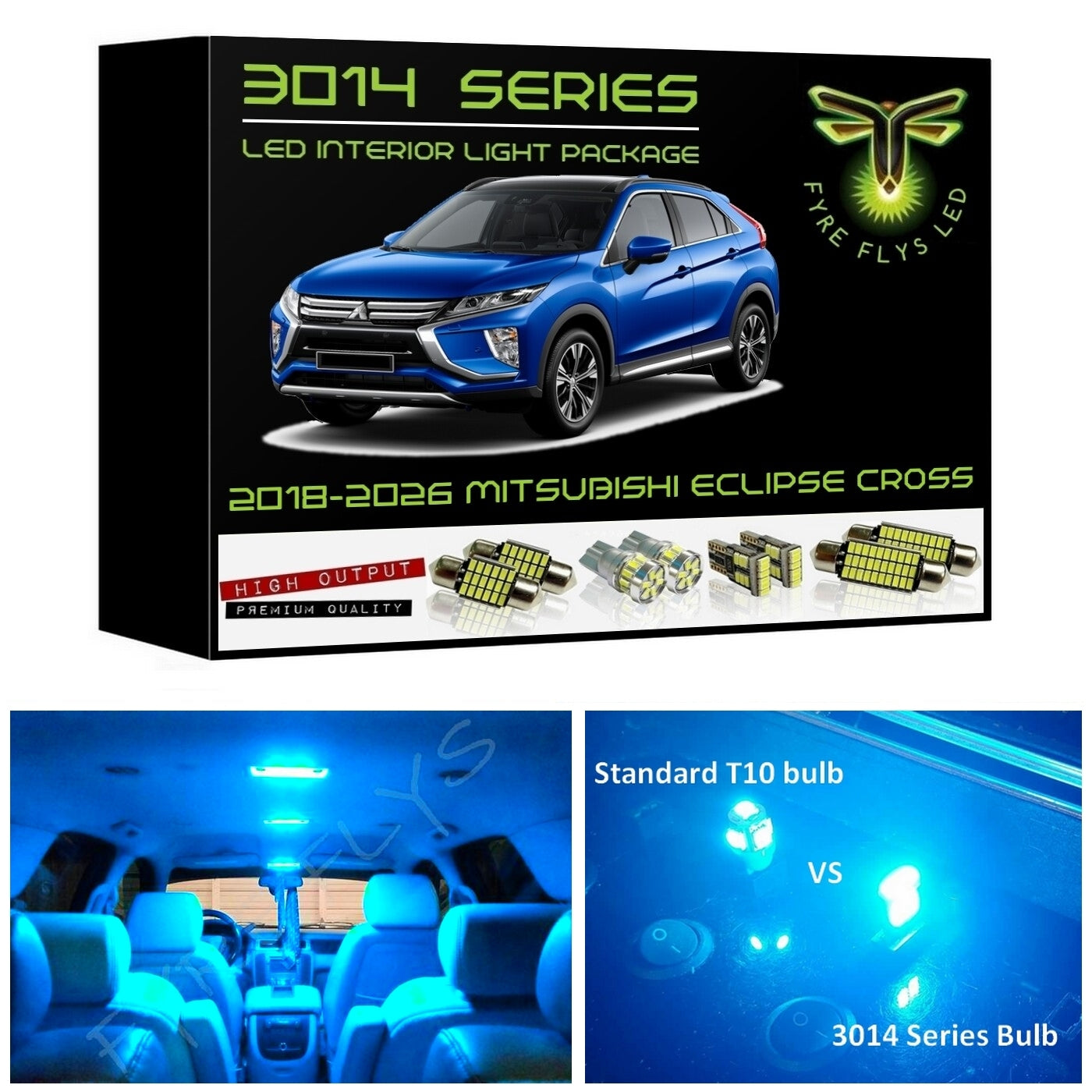2018-2026 Mitsubishi Eclipse Cross Super Bright 3014 Series LED interior light kit