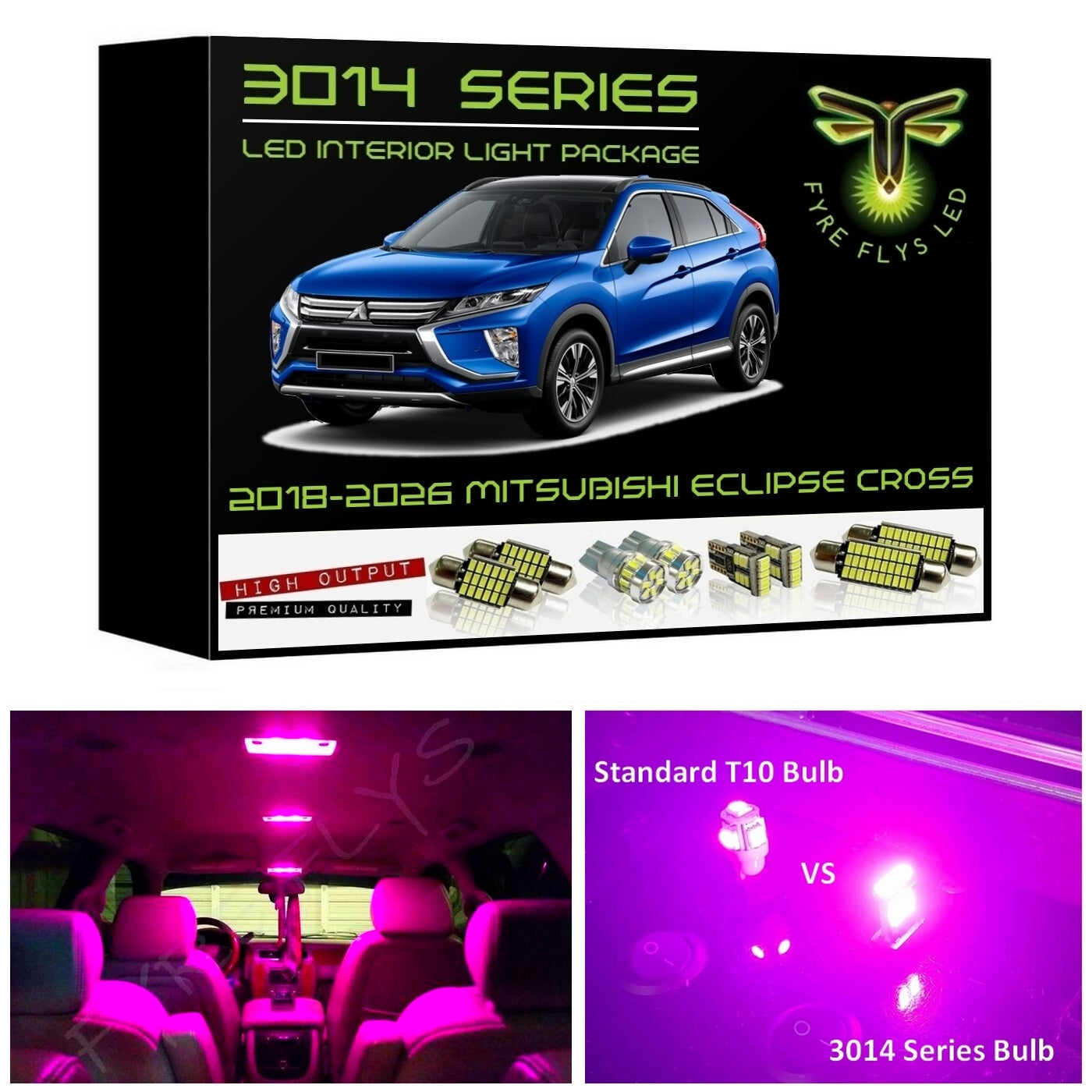 2018-2026 Mitsubishi Eclipse Cross Super Bright 3014 Series LED interior light kit