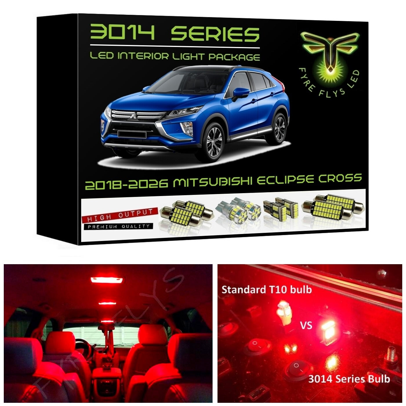 2018-2026 Mitsubishi Eclipse Cross Super Bright 3014 Series LED interior light kit