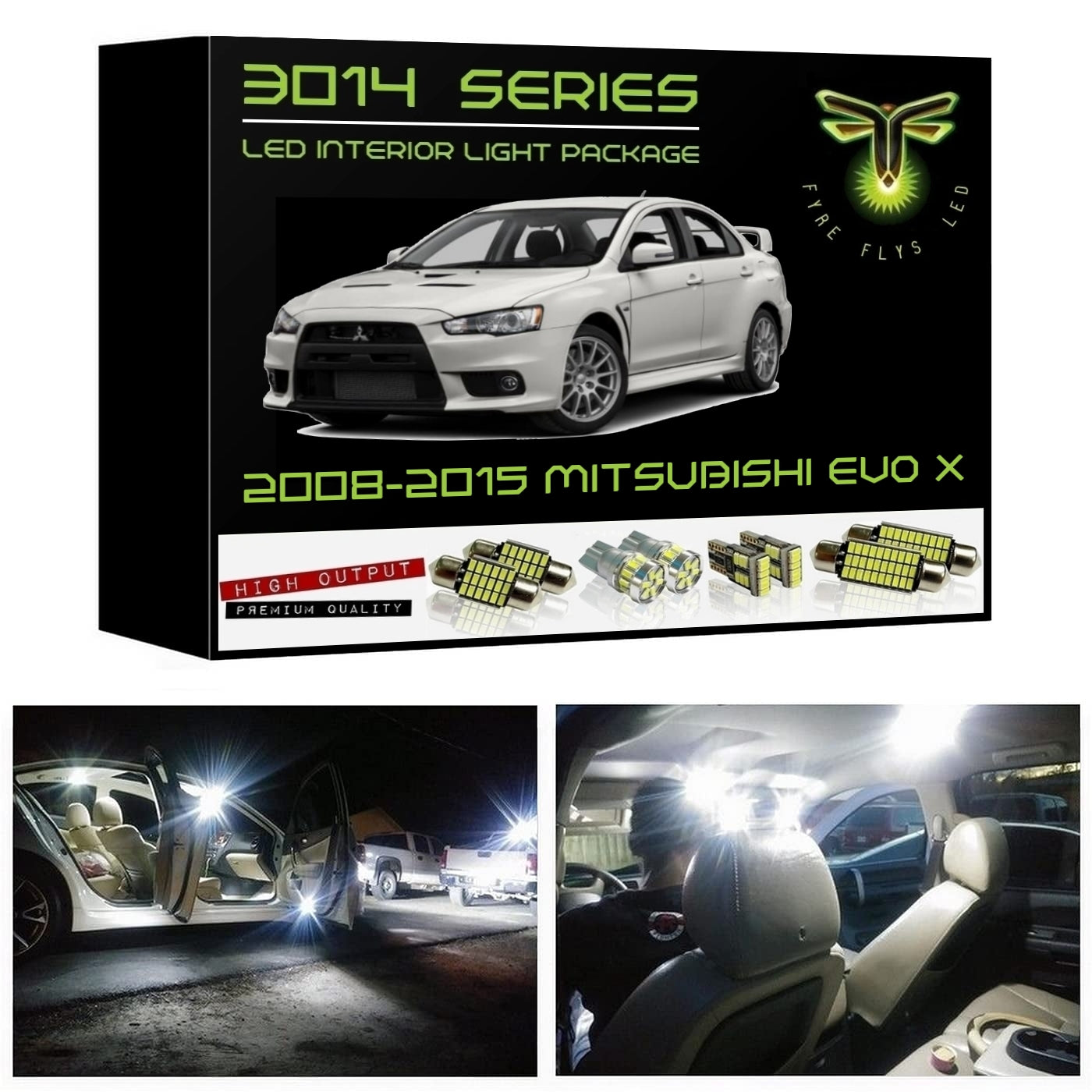 2008-2015 Mitsubishi Lancer & Evo X Super Bright 3014 Series LED interior light kit
