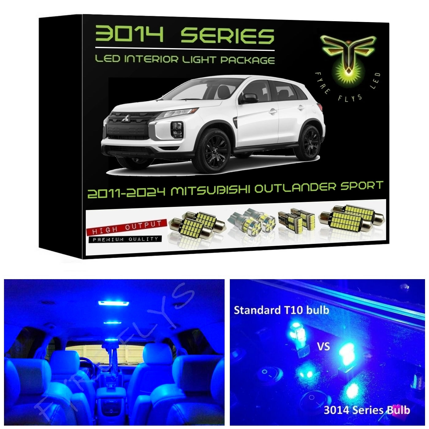 2011-2022 Mitsubishi Outlander Sport Super Bright 3014 Series LED Interior Light Kit