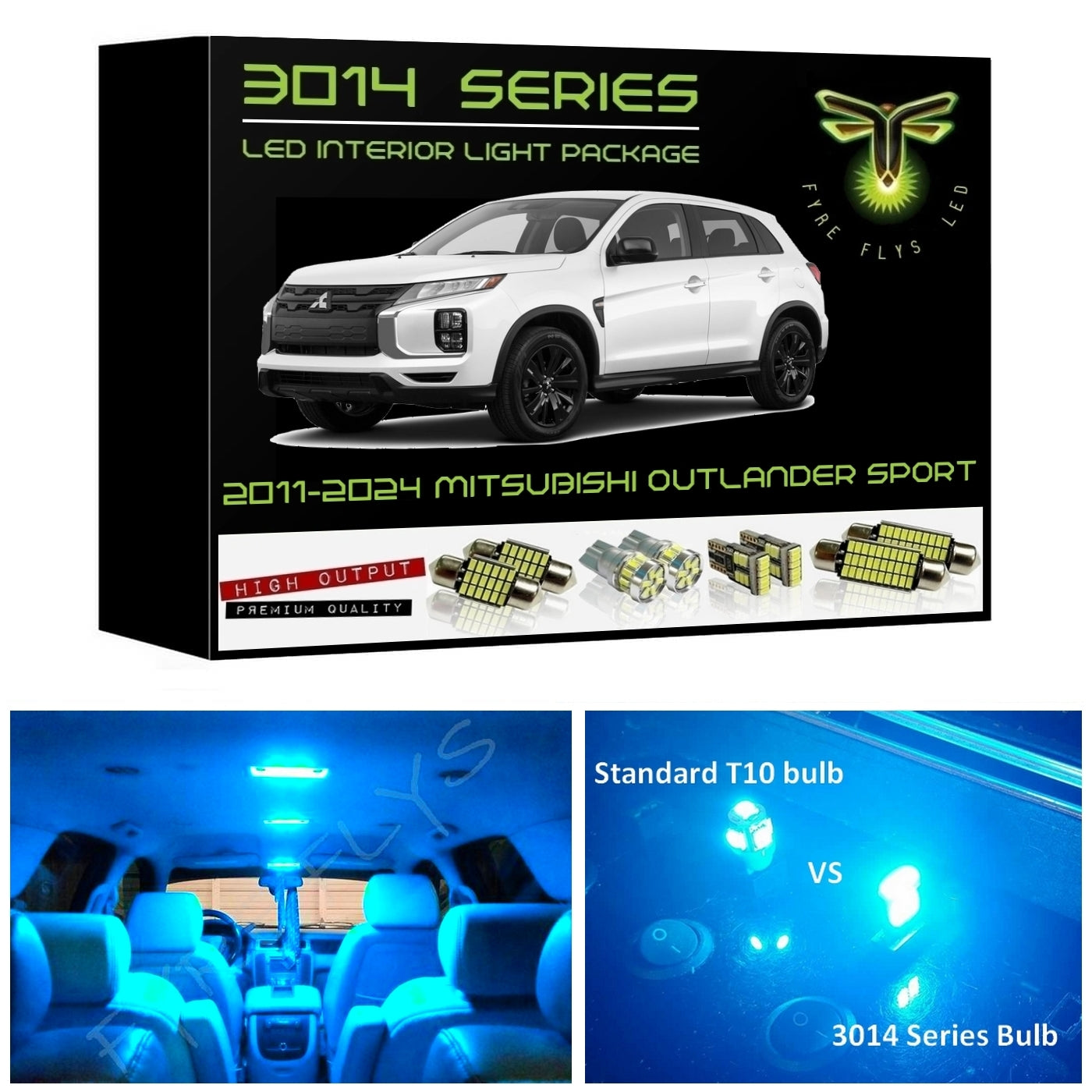 2011-2022 Mitsubishi Outlander Sport Super Bright 3014 Series LED Interior Light Kit