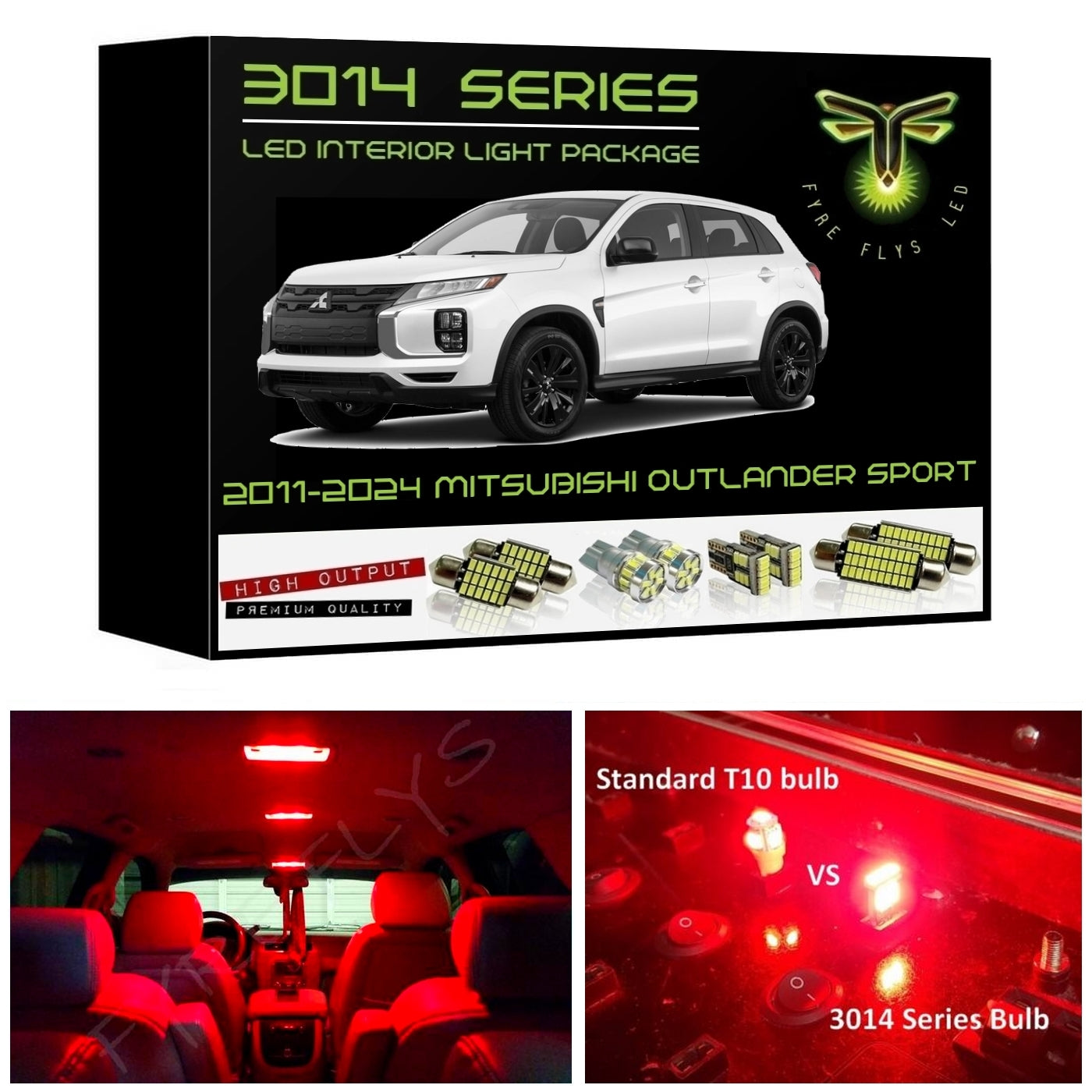 2011-2022 Mitsubishi Outlander Sport Super Bright 3014 Series LED Interior Light Kit