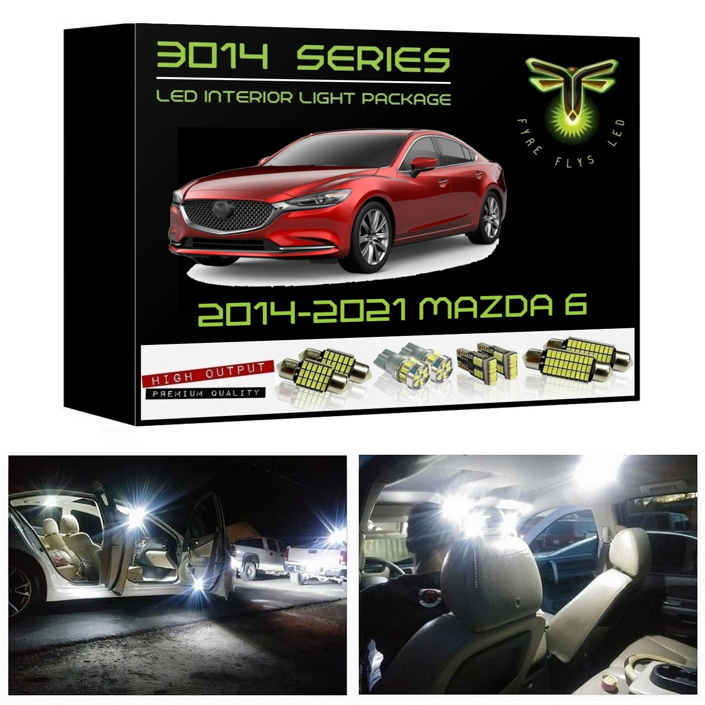 2014-2021 Mazda 6 Super Bright 3014 Series LED interior light kit