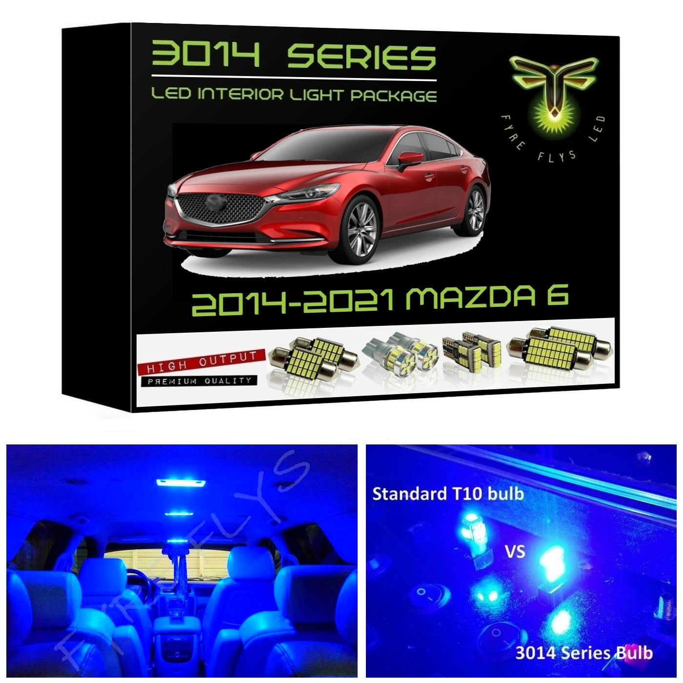2014-2021 Mazda 6 Super Bright 3014 Series LED interior light kit