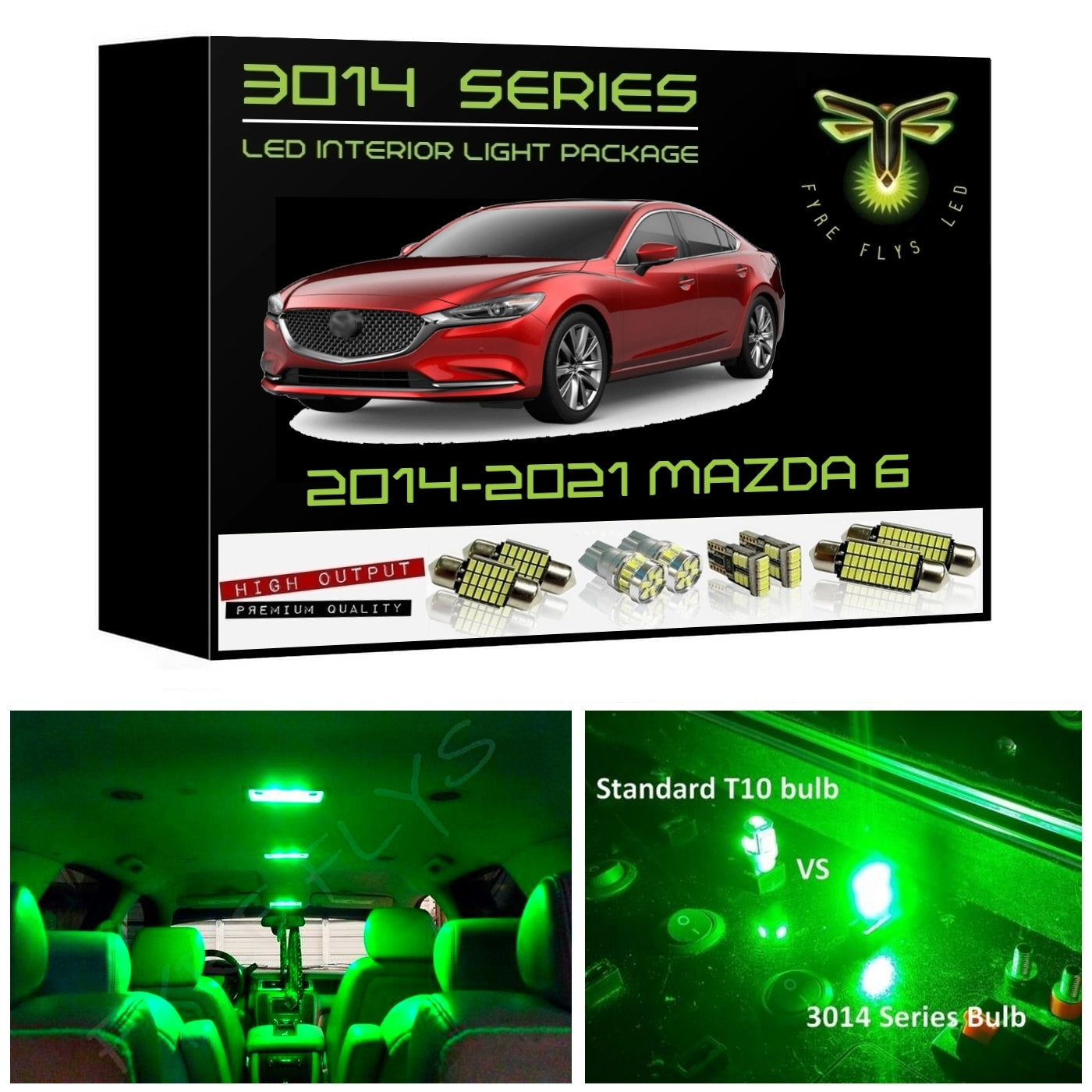 2014-2021 Mazda 6 Super Bright 3014 Series LED interior light kit