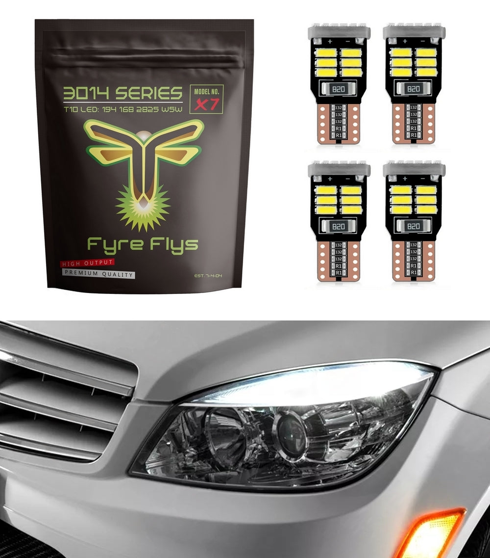 Mercedes Benz C350 C300 C250 C63 Headlight Eyebrow Eyelid Strip Super Bright 3014 Series LED Bulbs
