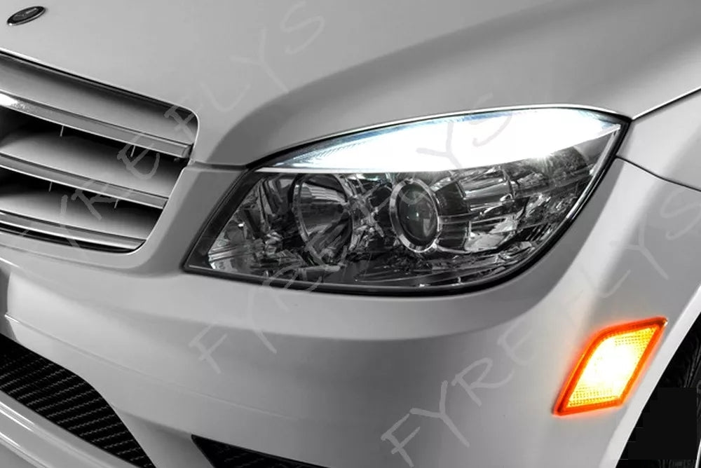Mercedes Benz C350 C300 C250 C63 Headlight Eyebrow Eyelid Strip Super Bright 3014 Series LED Bulbs