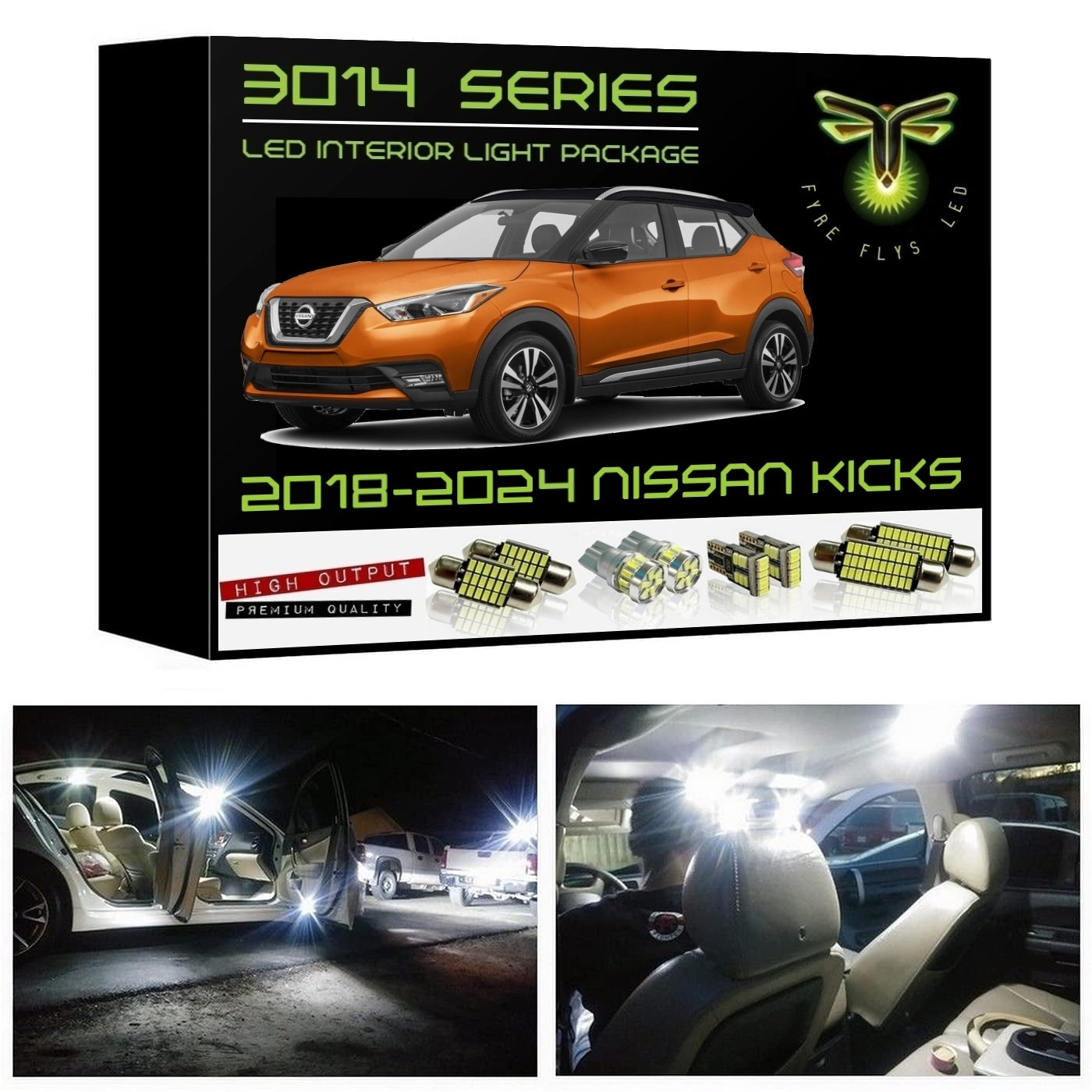 2018-2024 Nissan Kicks Super Bright 3014 Series LED interior light kit