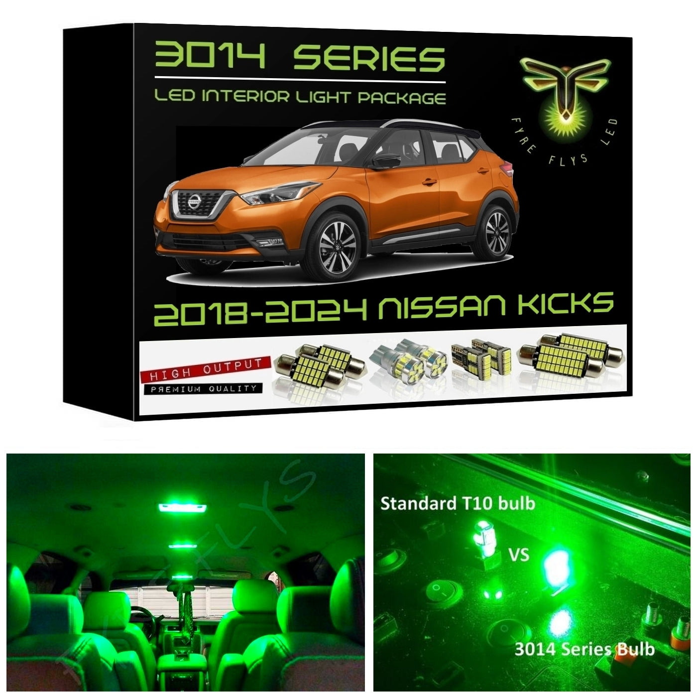 2018-2024 Nissan Kicks Super Bright 3014 Series LED interior light kit