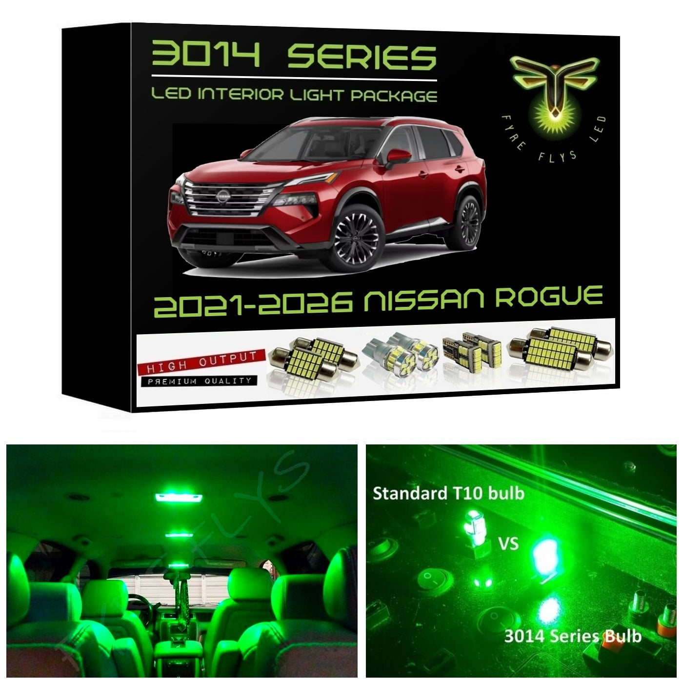 2021-2026 Nissan Rogue LED interior light kit Ultra Bright 3014 Series