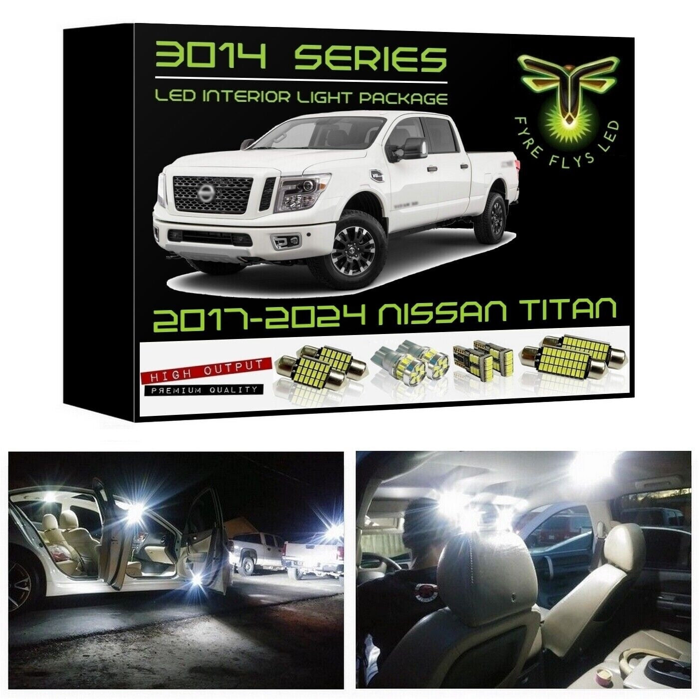 2017-2024 Nissan Titan & Titan XD Super Bright LED interior light kit 3014 Series