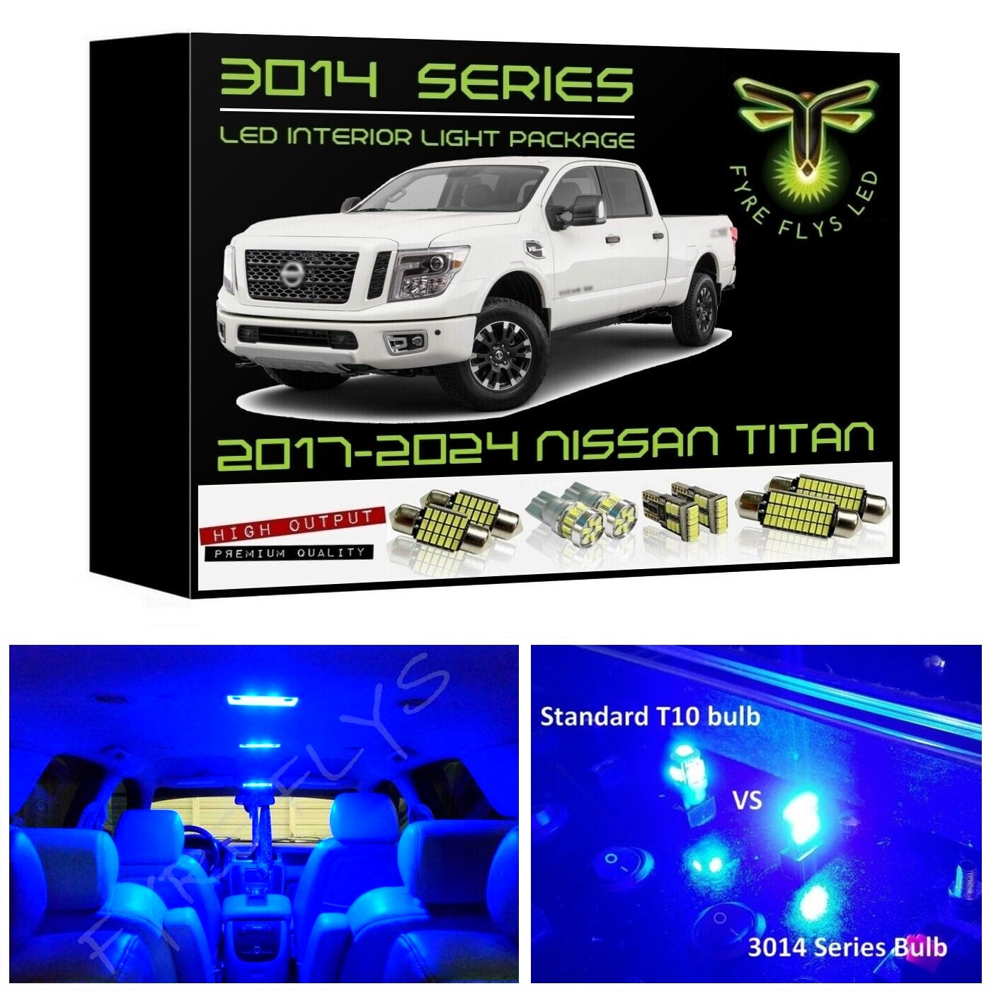 2017-2024 Nissan Titan & Titan XD Super Bright LED interior light kit 3014 Series