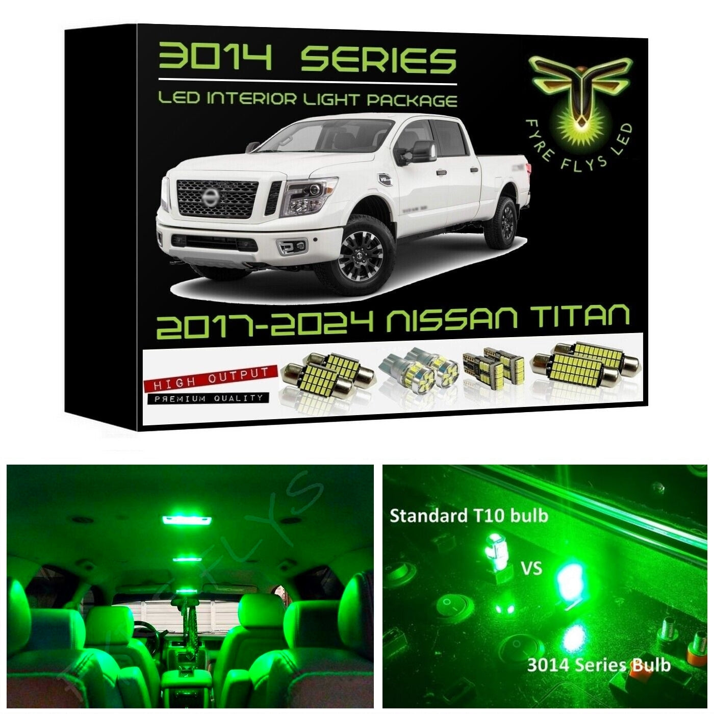 2017-2024 Nissan Titan & Titan XD Super Bright LED interior light kit 3014 Series