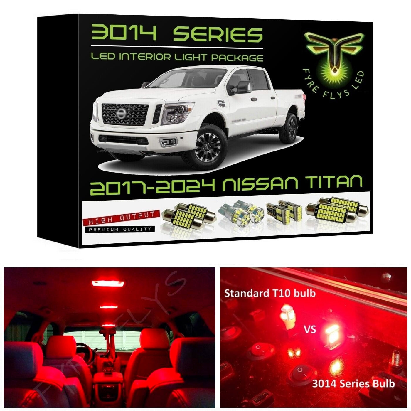 2017-2024 Nissan Titan & Titan XD Super Bright LED interior light kit 3014 Series