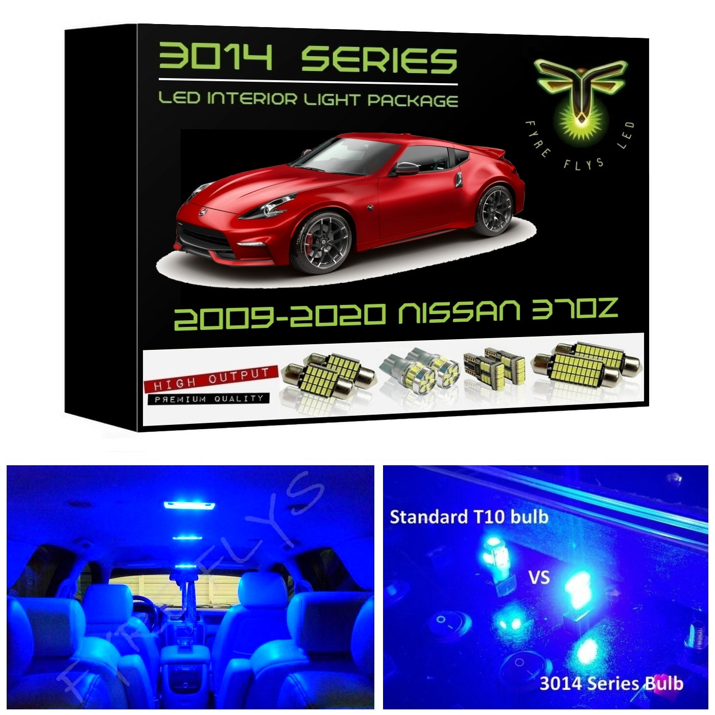 2009-2020 Nissan 370Z LED interior light kit Ultra Bright 3014 Series