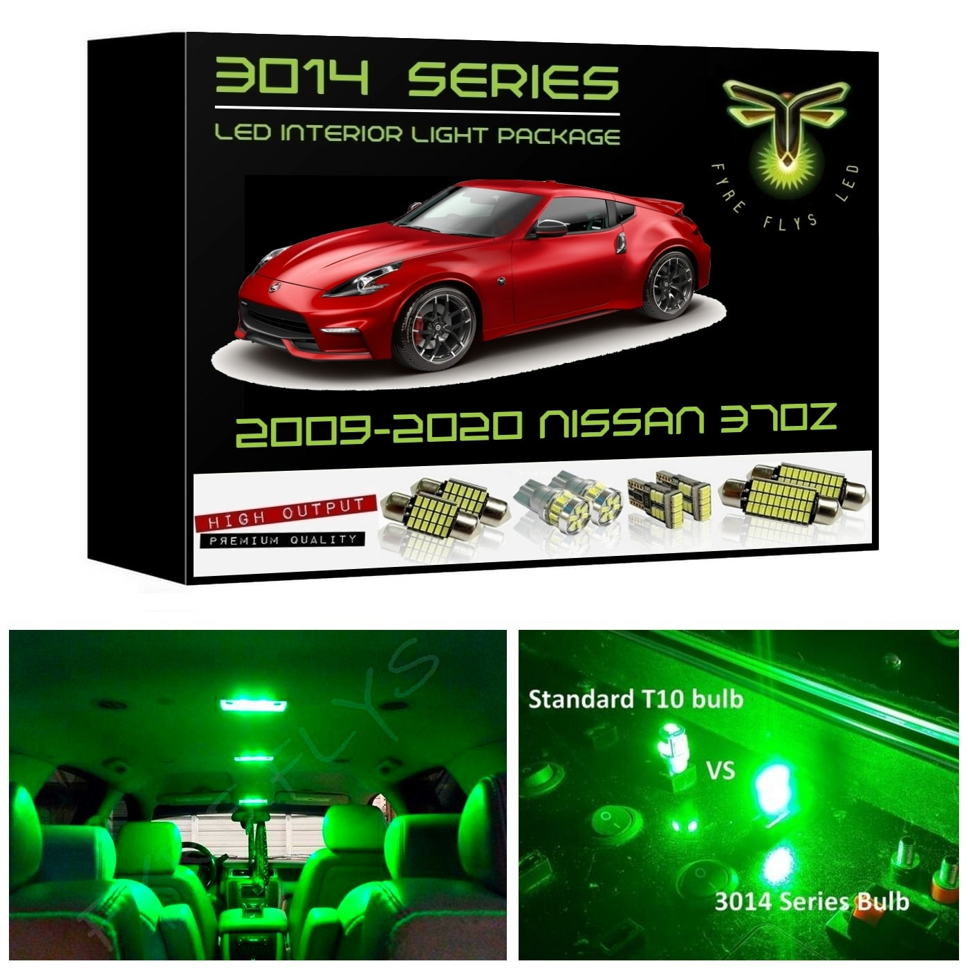 2009-2020 Nissan 370Z LED interior light kit Ultra Bright 3014 Series